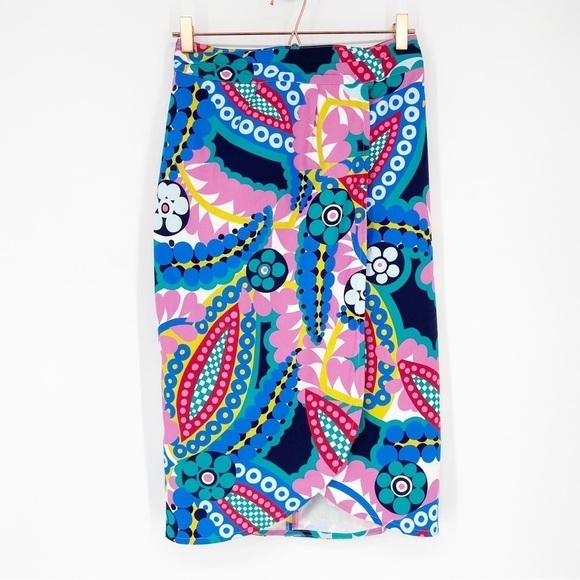NWT J.Crew Tie-back Tulip Skirt in Ratti® Kaleidoscope Floral Size 6 - Picture 3 of 9
